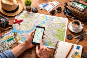 Como organizar deslocamentos dentro do destino?