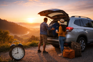 Como o horário de saída influencia o humor da viagem?