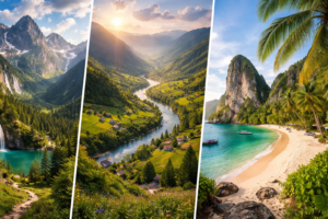 Montanhas, praias ou vales: como o relevo molda o seu roteiro